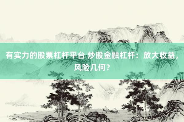 有实力的股票杠杆平台 炒股金融杠杆：放大收益，风险几何？