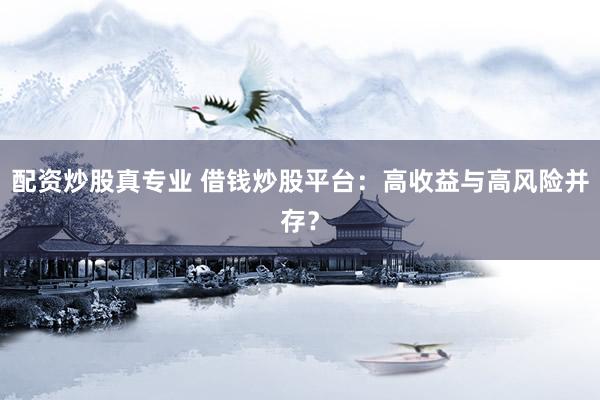 配资炒股真专业 借钱炒股平台：高收益与高风险并存？